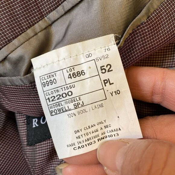 Y2K Jack Victor Classic Powell SPJ Wool Blazer Suit Jacket Sport Coat Black 52PL - Picture 9 of 14